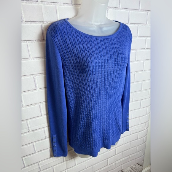 Talbots Royal Blue Cotton Blend Sweater/size S - Picture 9 of 11